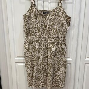 Lane Bryant Olive and Cream Floral Dress